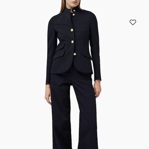 Rag & Bone Slade Ponte Navy Blazer with Gold Buttons